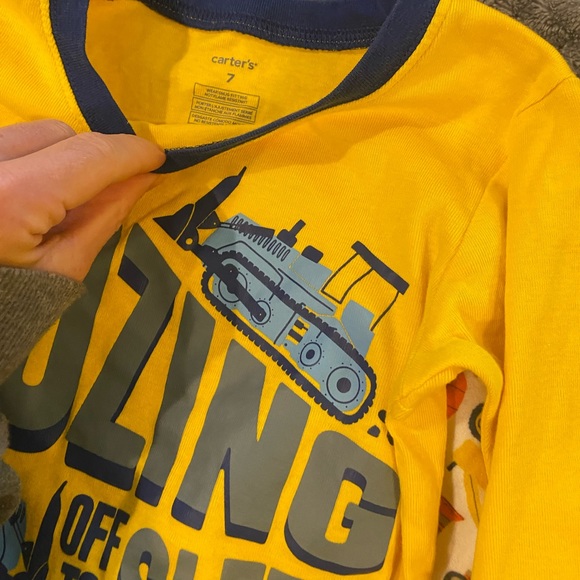 Excellent Condition 3 piece sz7 fleece Construction Digger Dumptruck Pajamas - Picture 5 of 5